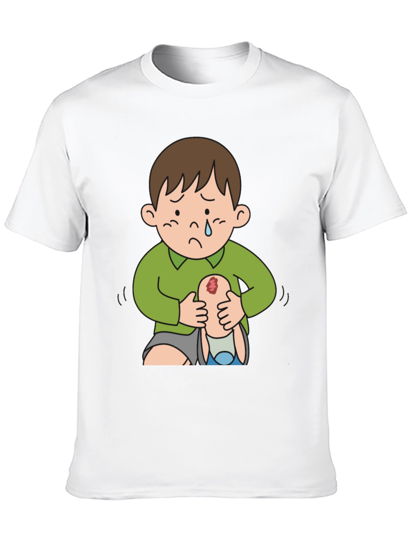 Sad Boy Cartoon Graphic Tee - Unique Design