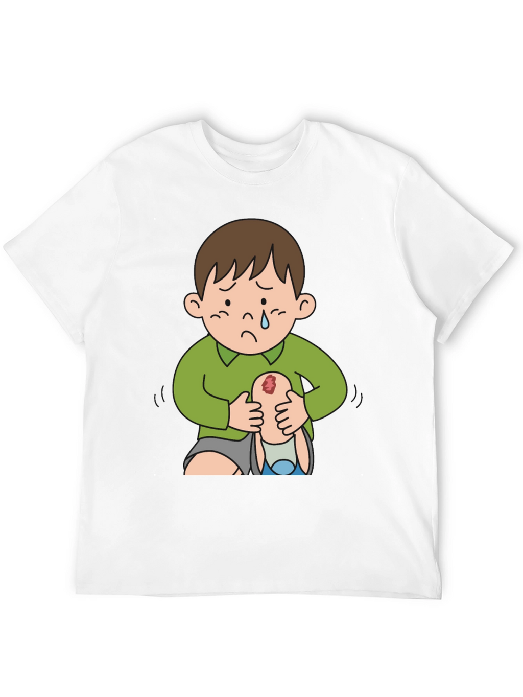 Sad Boy Cartoon Graphic Tee - Unique Design