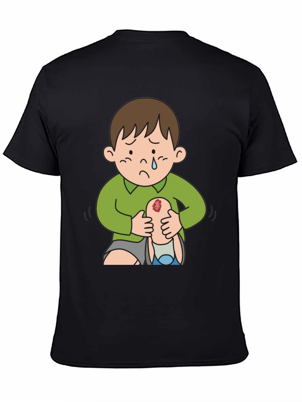Sad Boy Cartoon Graphic Tee - Unique Design