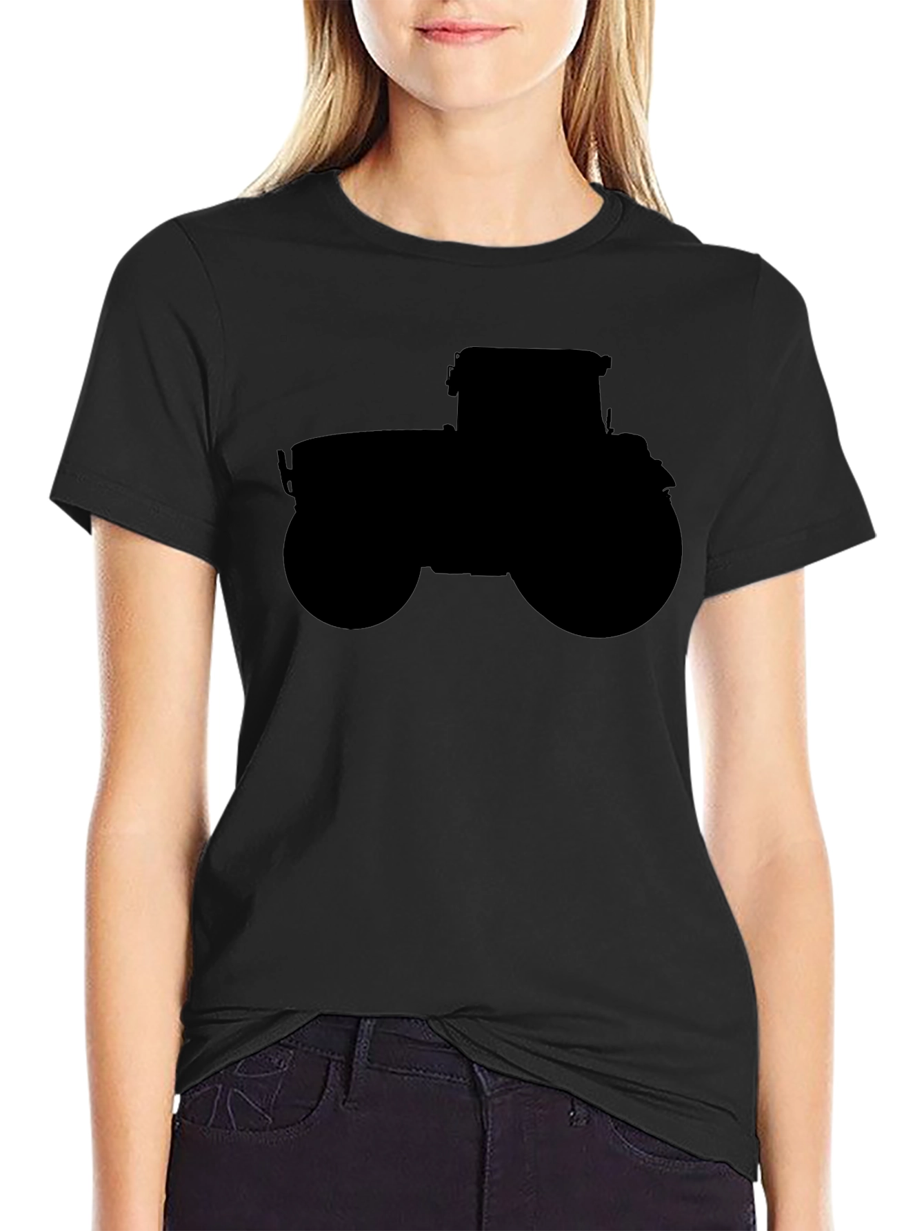Tractor Silhouette Black T-Shirt