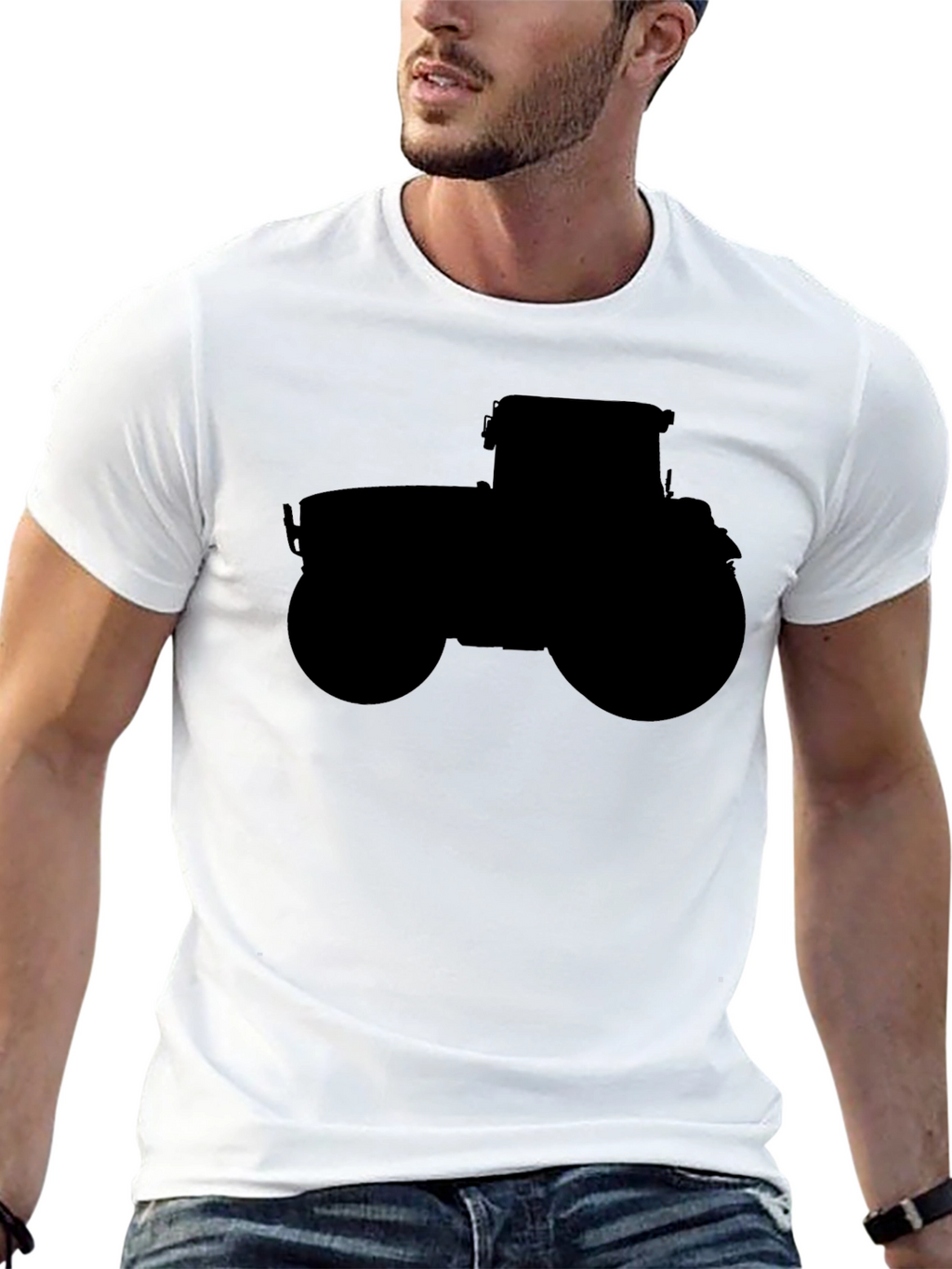 Tractor Silhouette Black T-Shirt