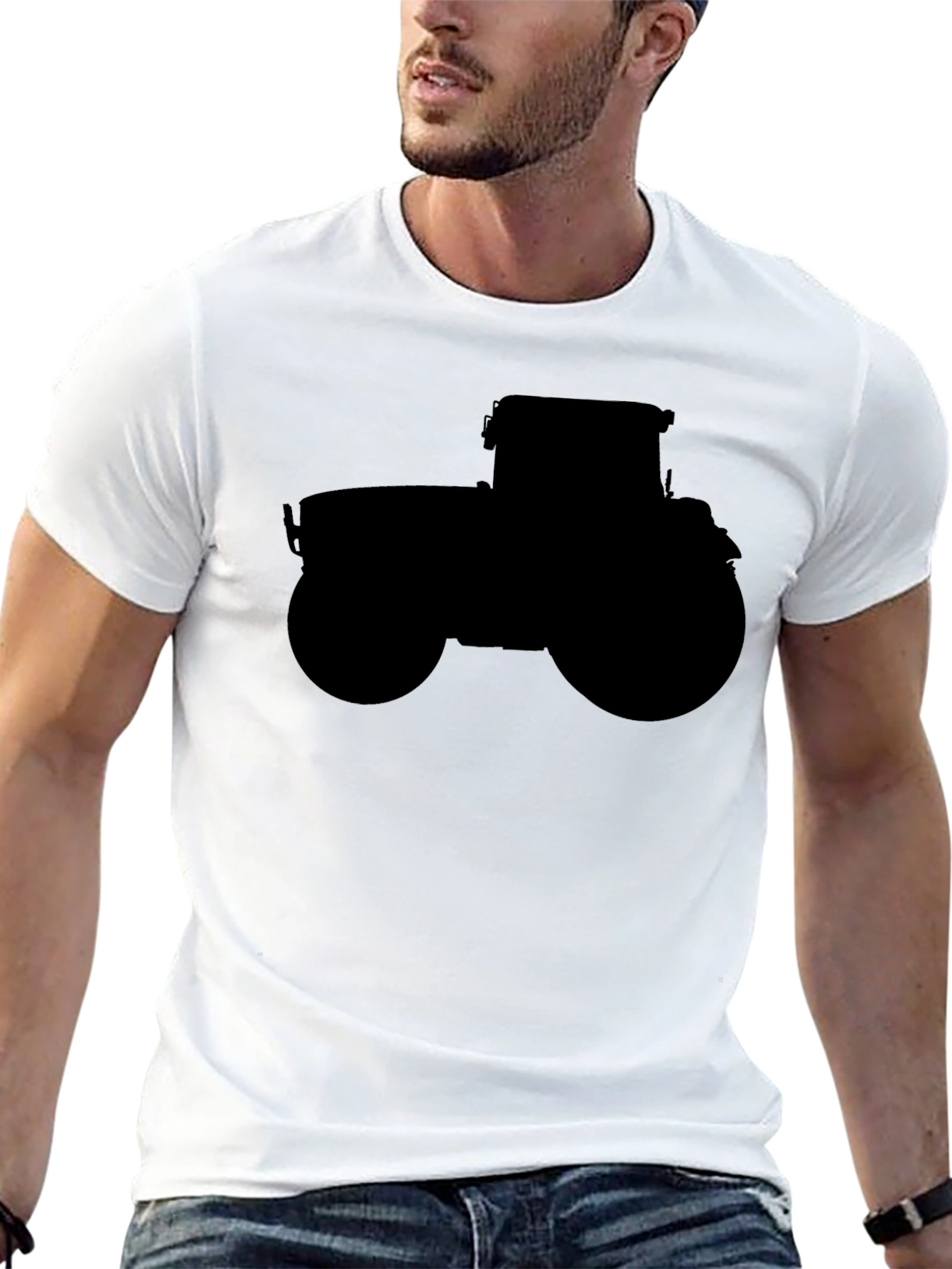 Tractor Silhouette Black T-Shirt