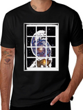 Galaxy Window Graphic Tee - Stylish Cotton Blend T-Shirt