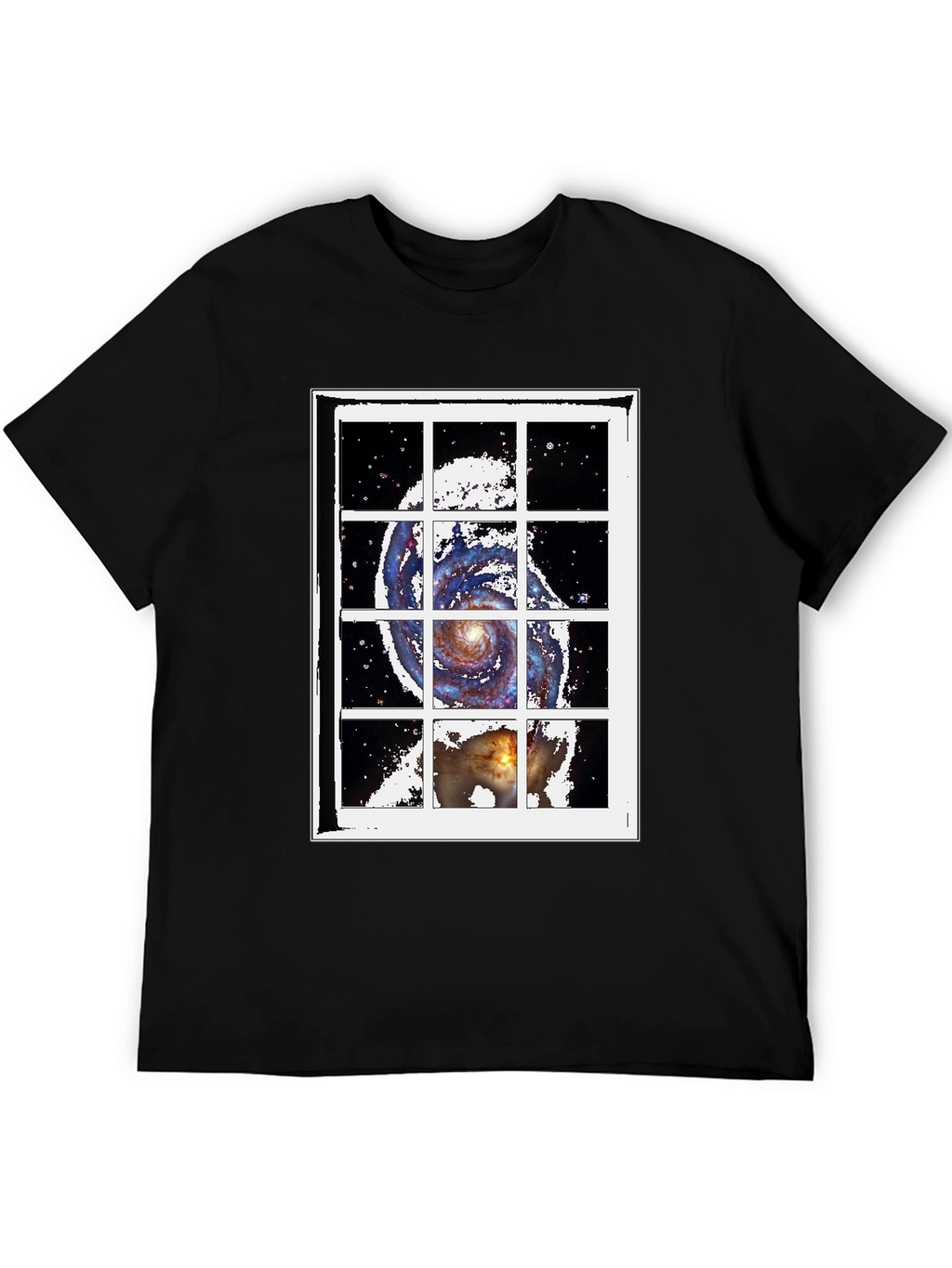 Galaxy Window Graphic Tee - Stylish Cotton Blend T-Shirt