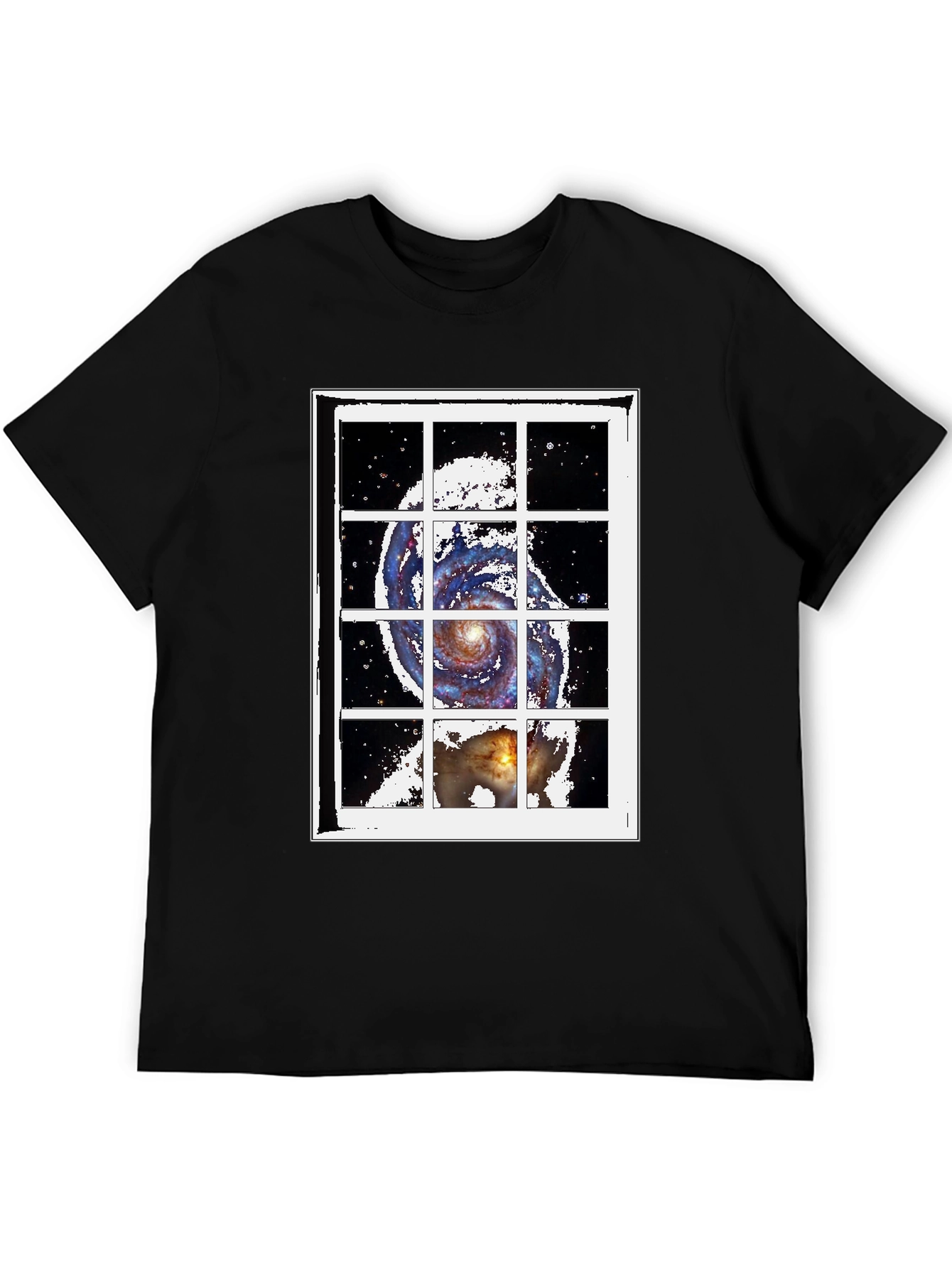 Galaxy Window Graphic Tee - Stylish Cotton Blend T-Shirt