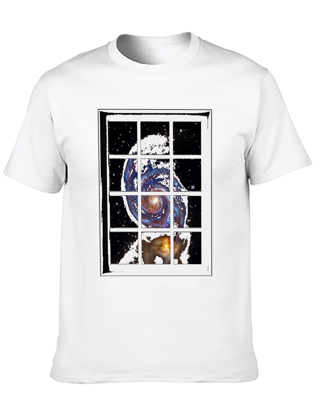 Galaxy Window Graphic Tee - Stylish Cotton Blend T-Shirt