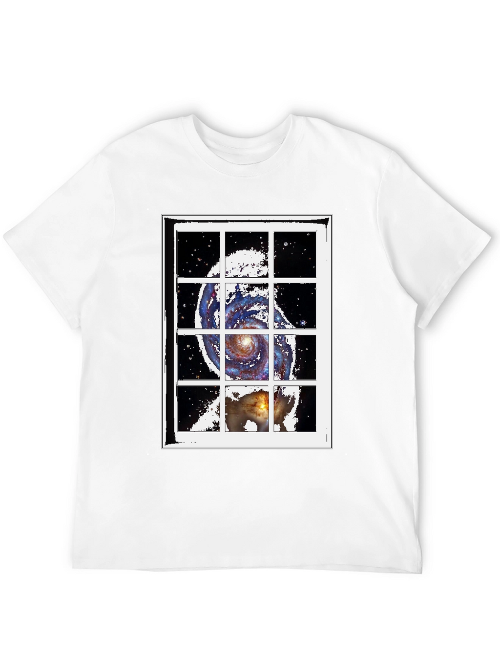 Galaxy Window Graphic Tee - Stylish Cotton Blend T-Shirt