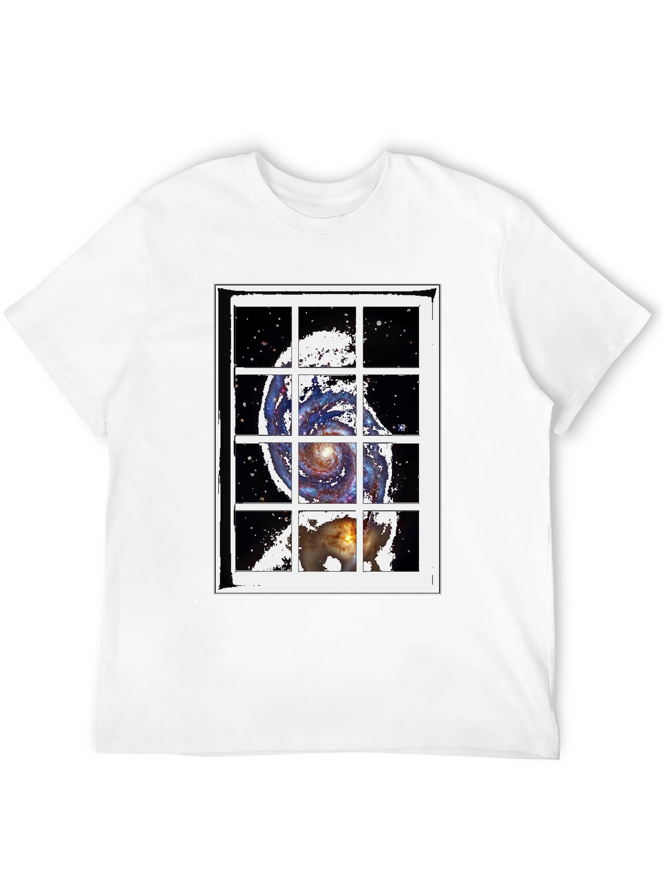 Galaxy Window Graphic Tee - Stylish Cotton Blend T-Shirt