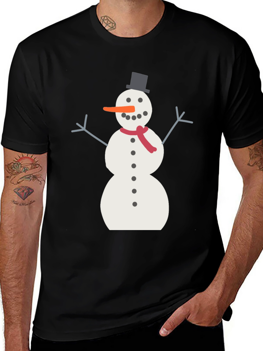 Snowman Graphic Tee - Winter Holiday T-Shirt