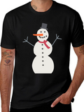 Snowman Graphic Tee - Winter Holiday T-Shirt