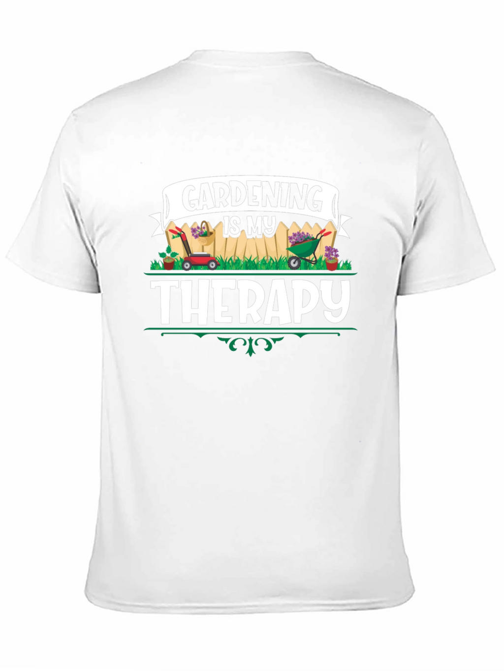 Gardening is My Therapy Black T-Shirt