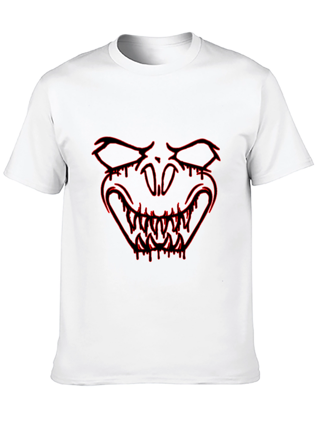 Edgy Black T-Shirt with Red Monster Graphic