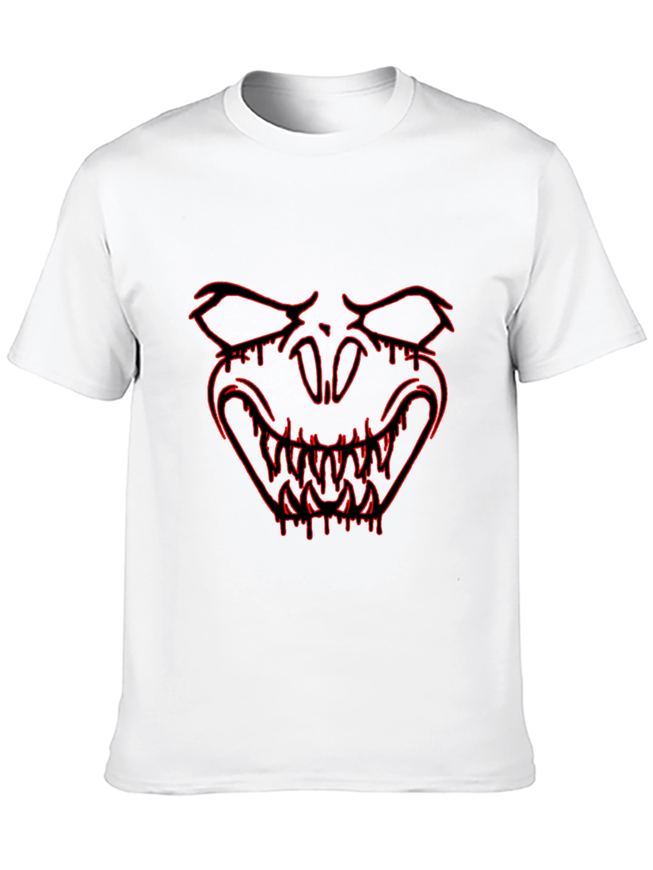 Edgy Black T-Shirt with Red Monster Graphic