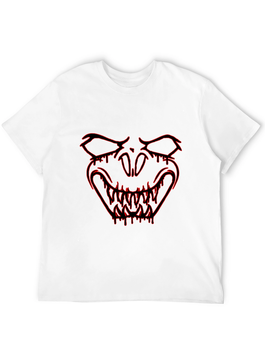 Edgy Black T-Shirt with Red Monster Graphic