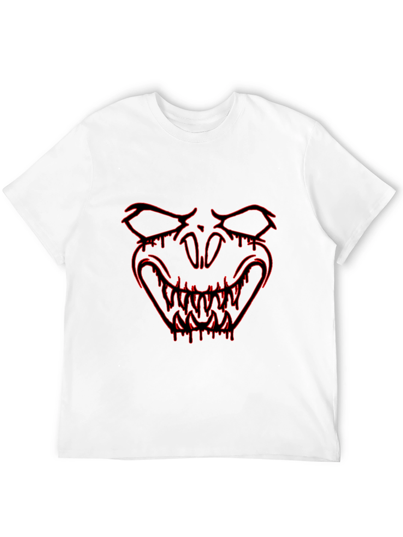 Edgy Black T-Shirt with Red Monster Graphic