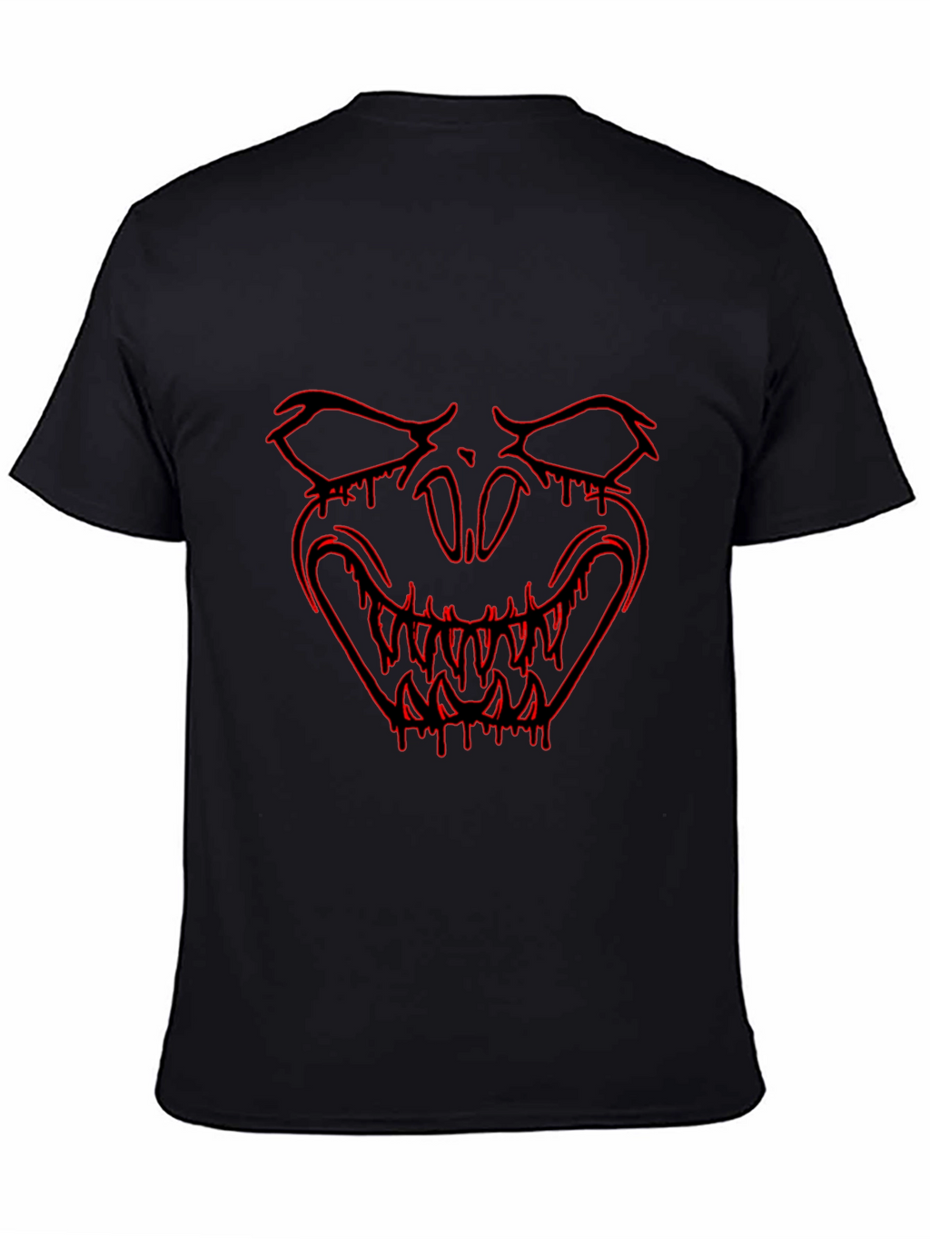 Edgy Black T-Shirt with Red Monster Graphic