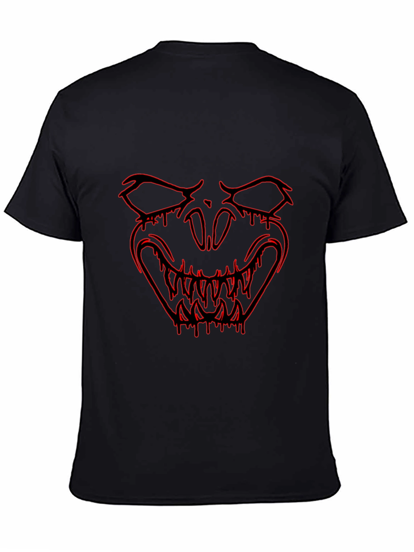Edgy Black T-Shirt with Red Monster Graphic