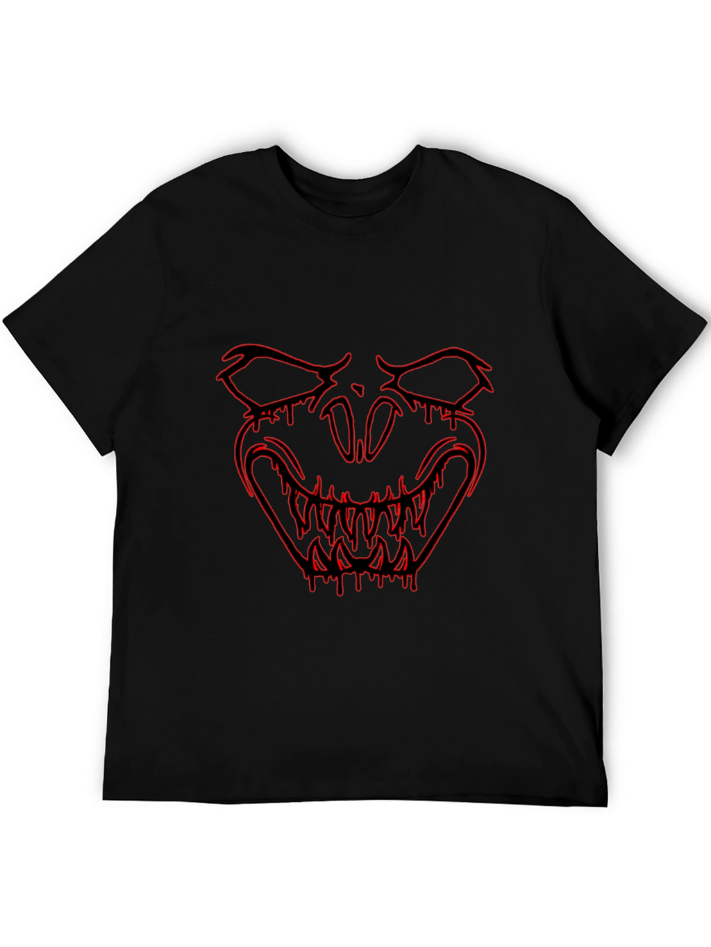 Edgy Black T-Shirt with Red Monster Graphic