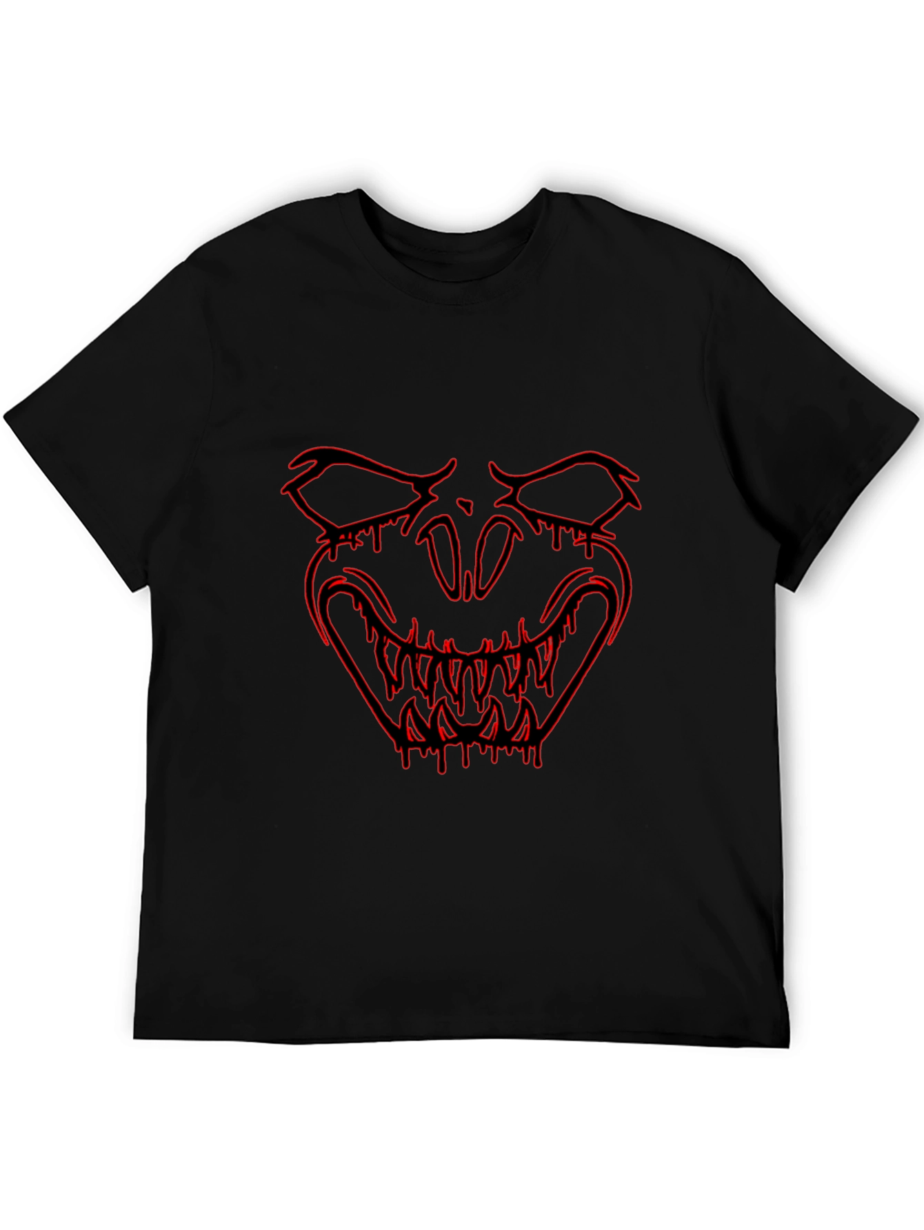 Edgy Black T-Shirt with Red Monster Graphic