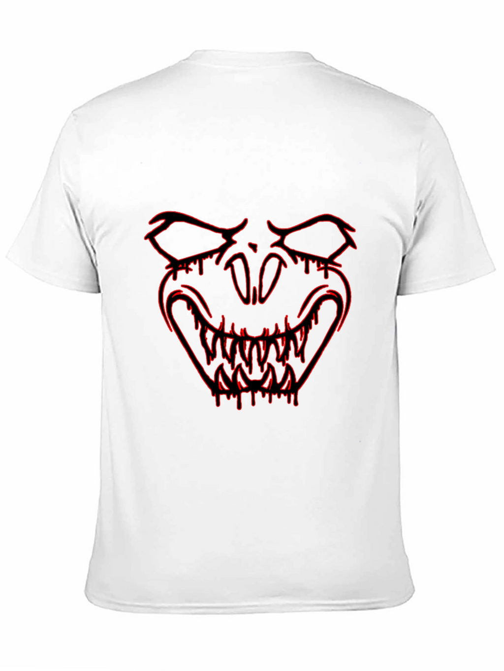 Edgy Black T-Shirt with Red Monster Graphic