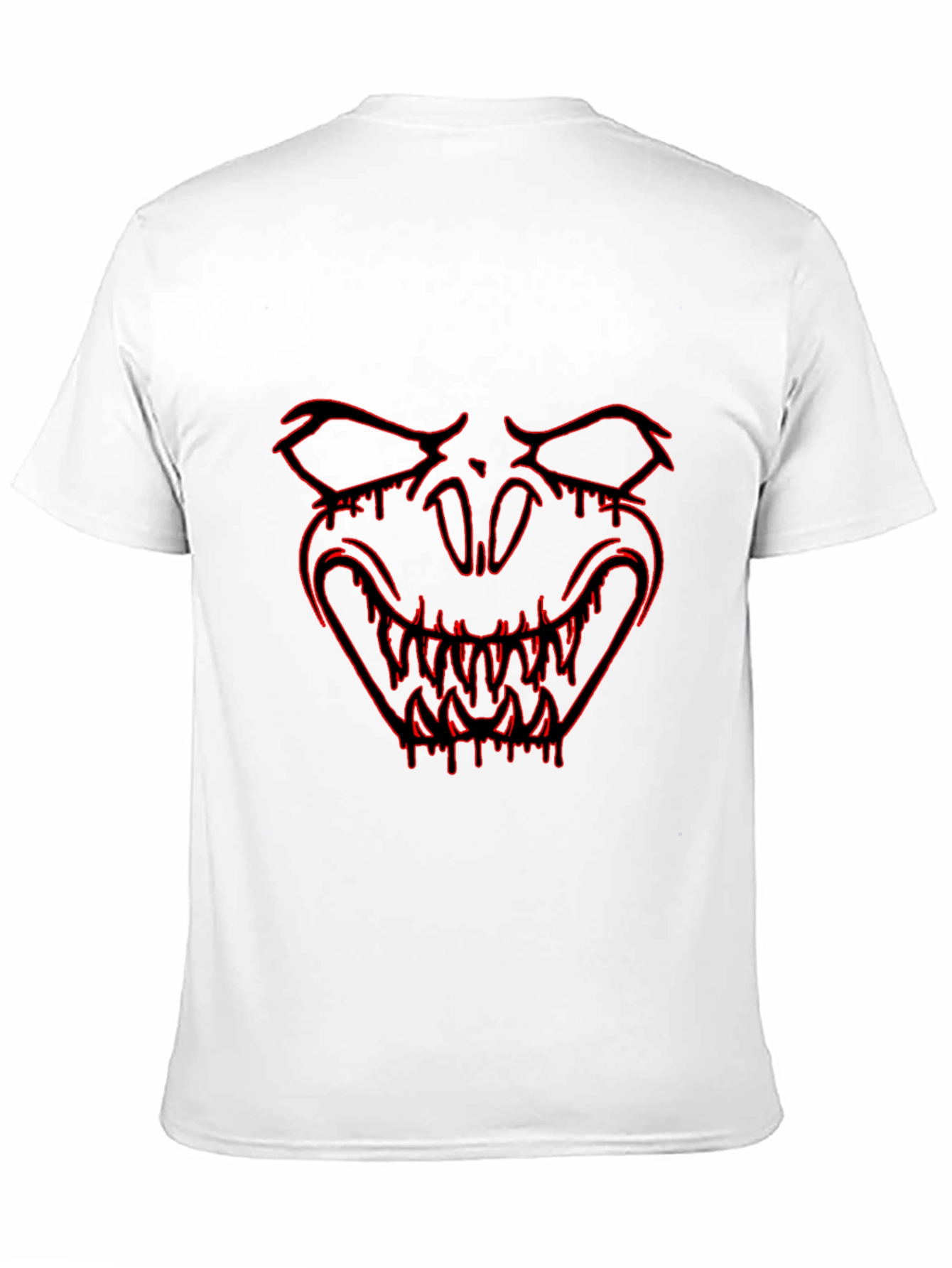 Edgy Black T-Shirt with Red Monster Graphic