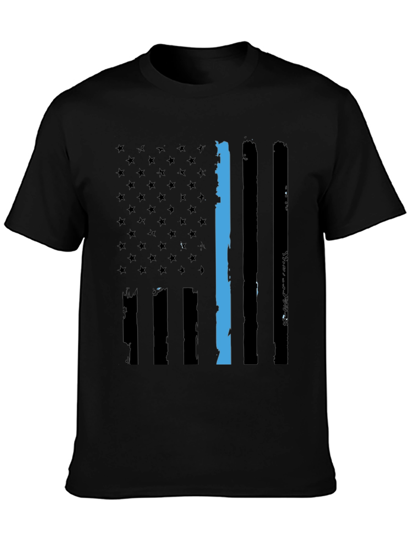 Thin Blue Line Flag T-Shirt - Support Law Enforcement