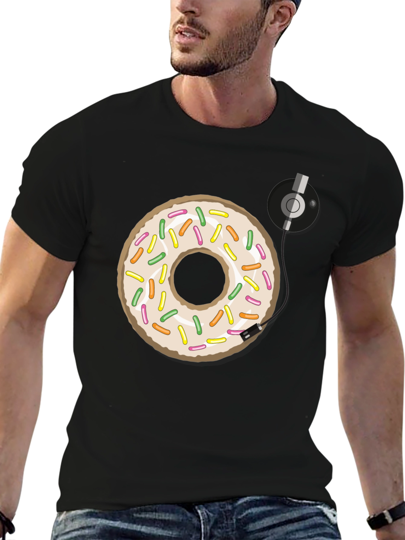 Donut Turntable Graphic Tee - Sweet & Groovy Style
