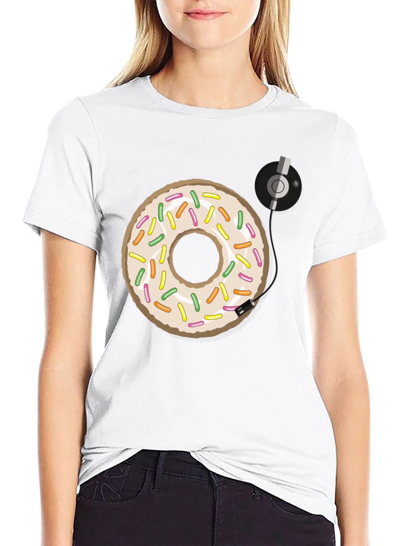 Donut Turntable Graphic Tee - Sweet & Groovy Style
