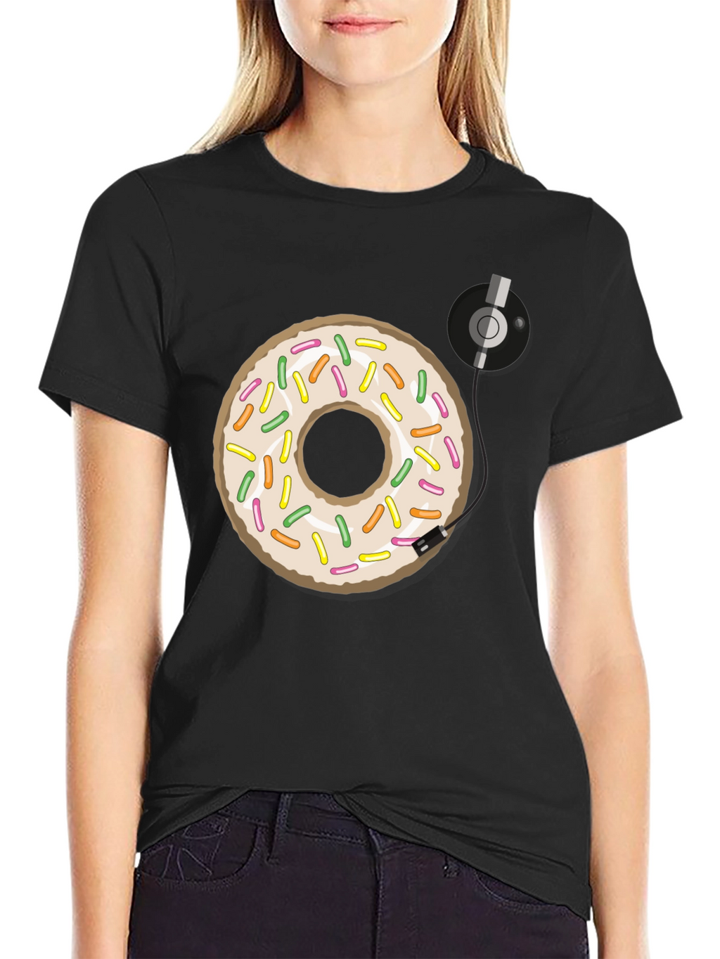 Donut Turntable Graphic Tee - Sweet & Groovy Style