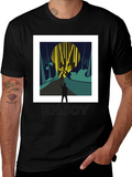 Abstract Forest Print Black Tee