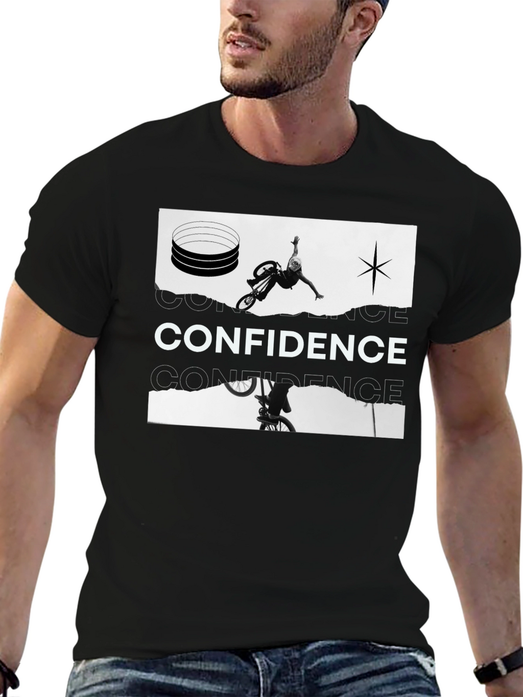 Confidence Black Graphic Tee