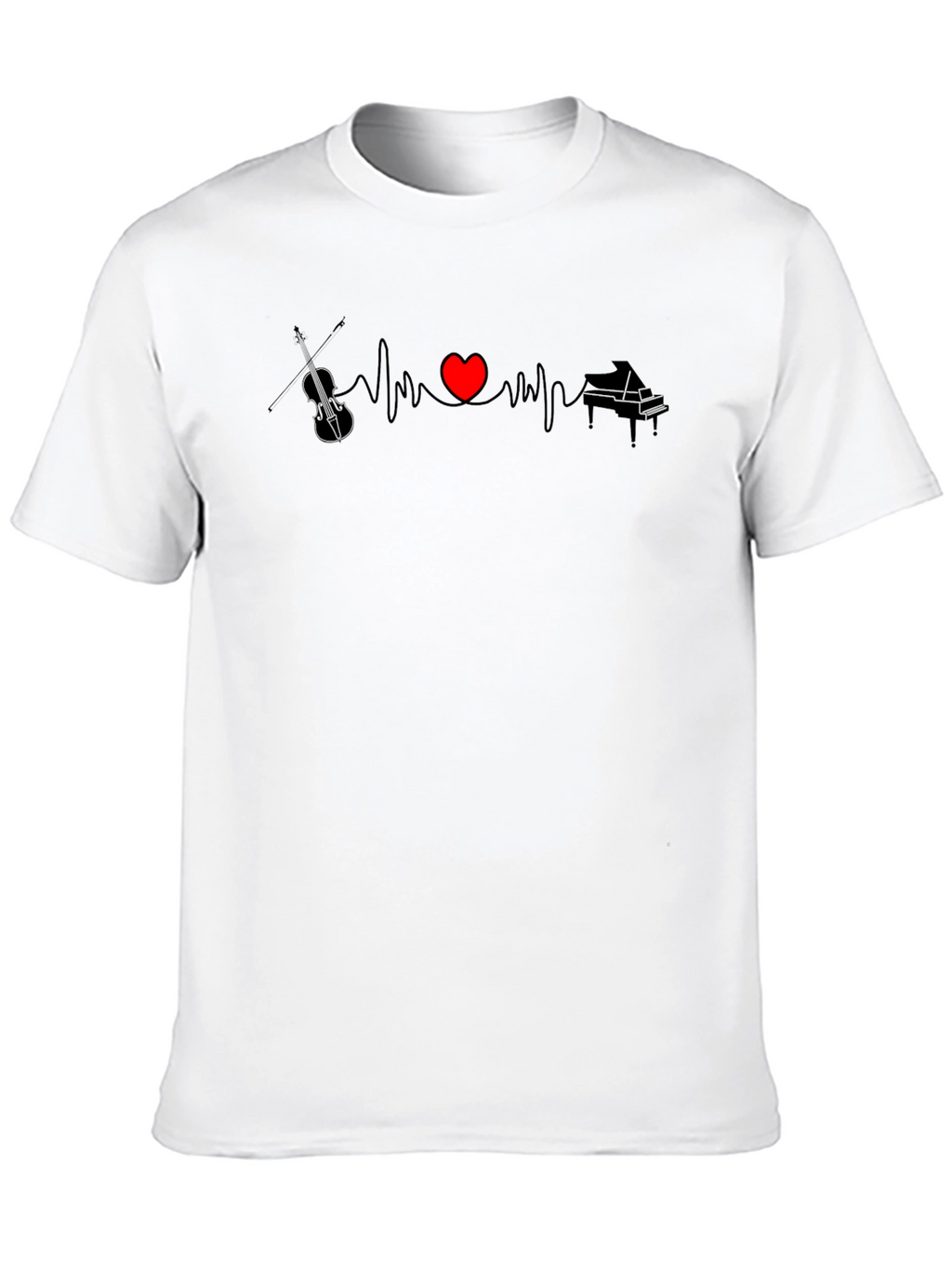 Music Heartbeat T-Shirt - Violin & Piano