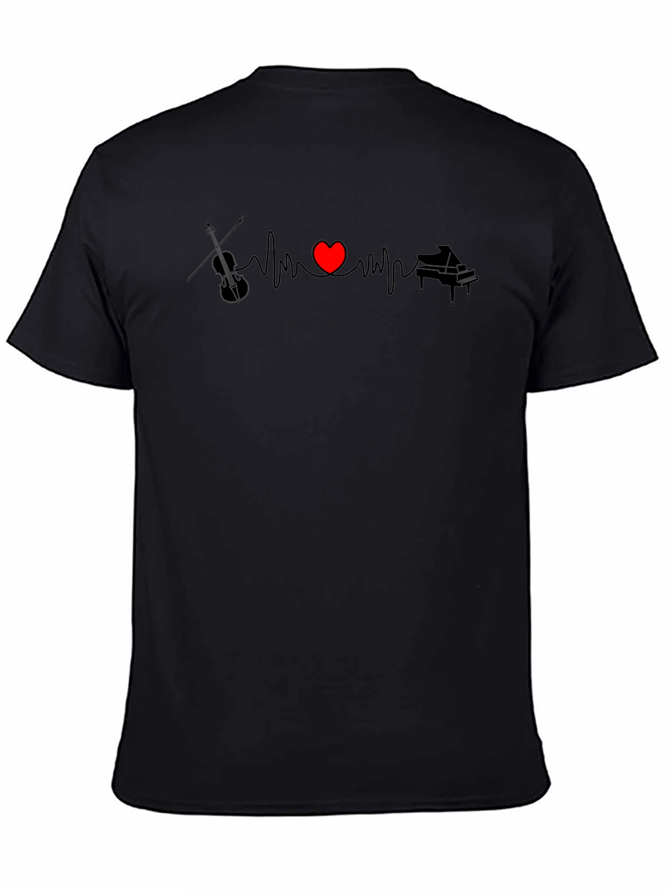 Music Heartbeat T-Shirt - Violin & Piano