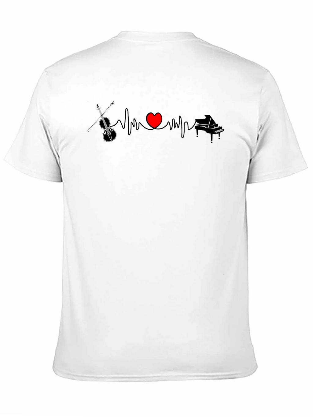 Music Heartbeat T-Shirt - Violin & Piano