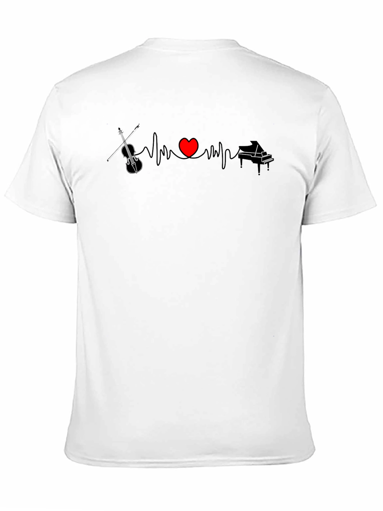 Music Heartbeat T-Shirt - Violin & Piano