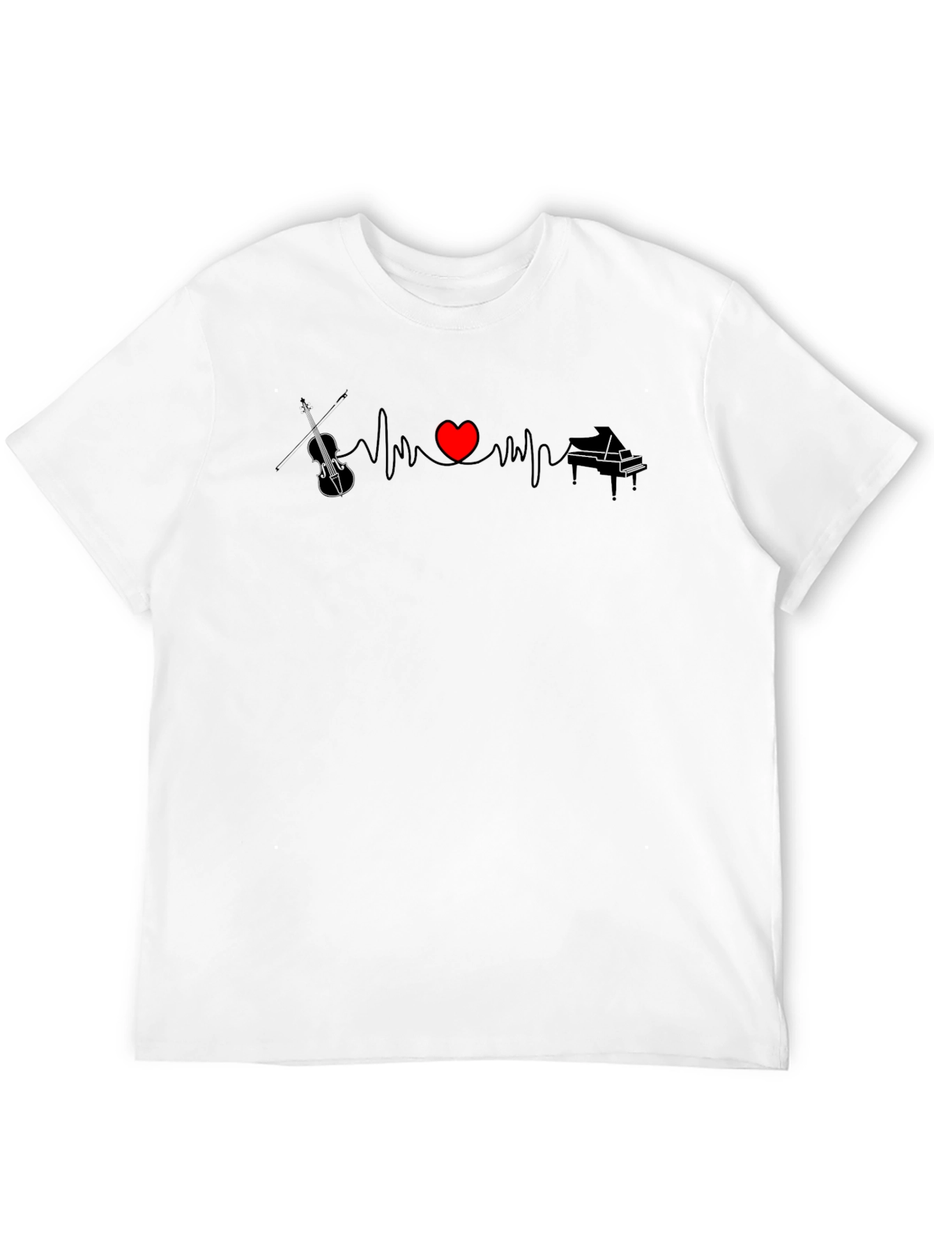 Music Heartbeat T-Shirt - Violin & Piano
