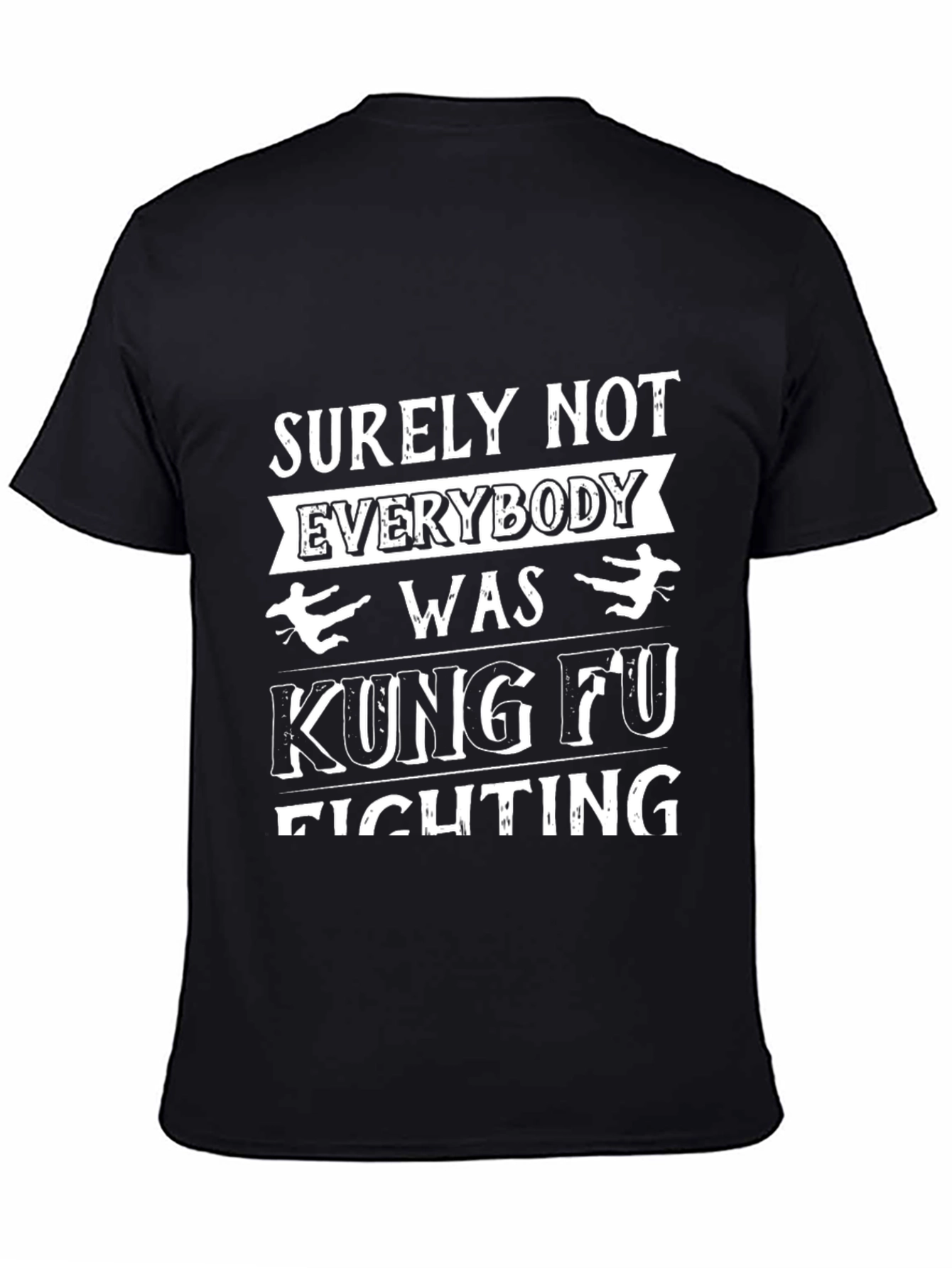 Kung Fu Fighting Graphic Tee - Black Cotton T-Shirt