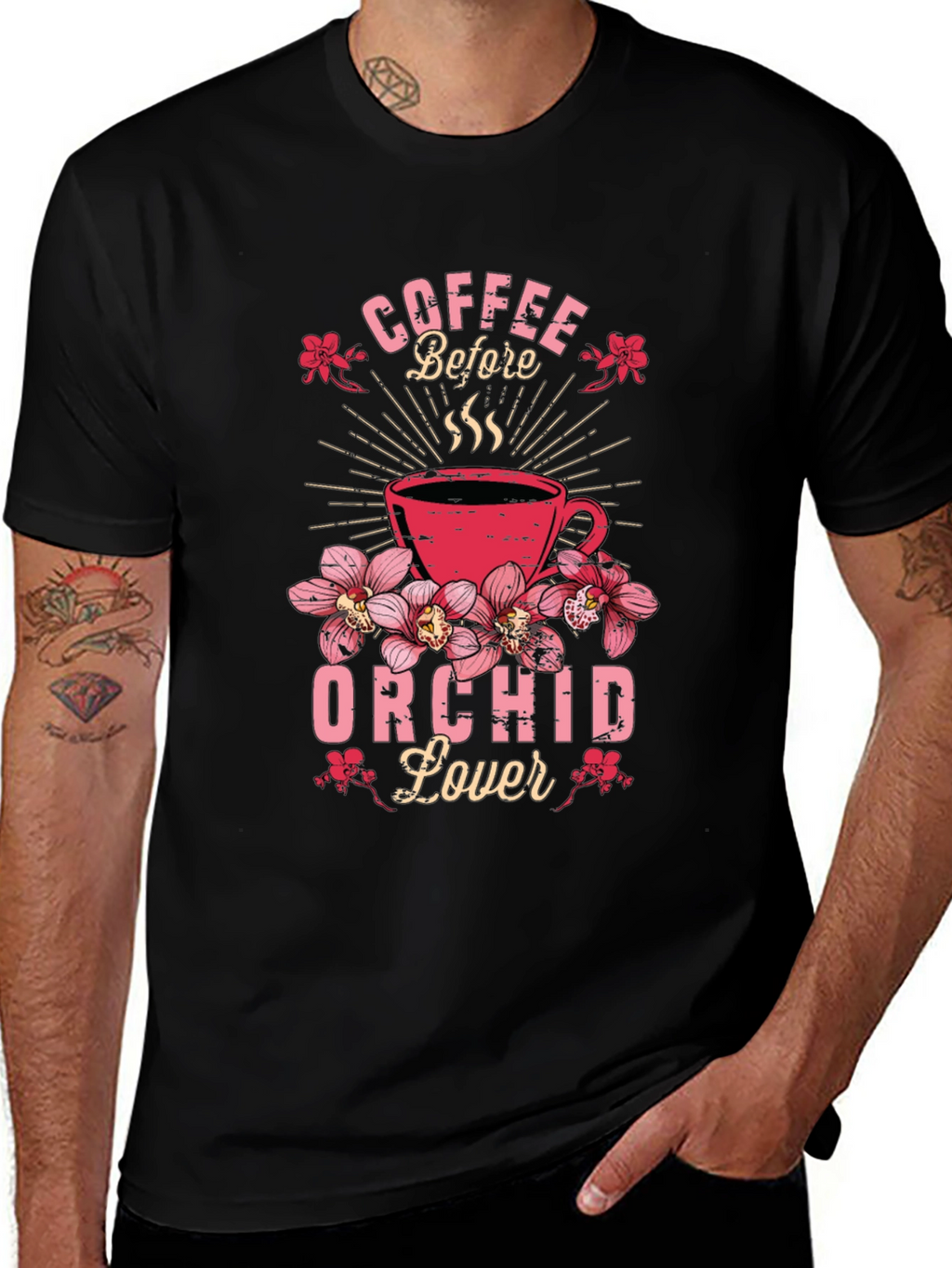 Coffee Before Orchid Lover Graphic Tee