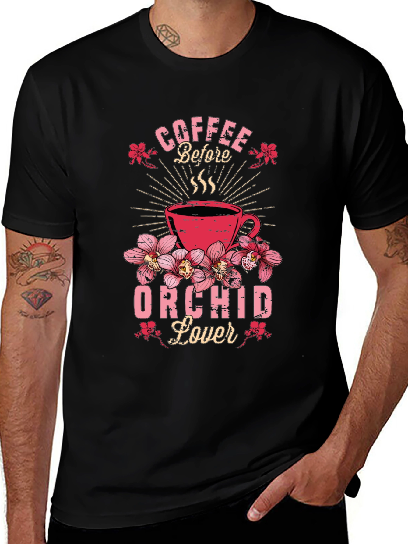Coffee Before Orchid Lover Graphic Tee
