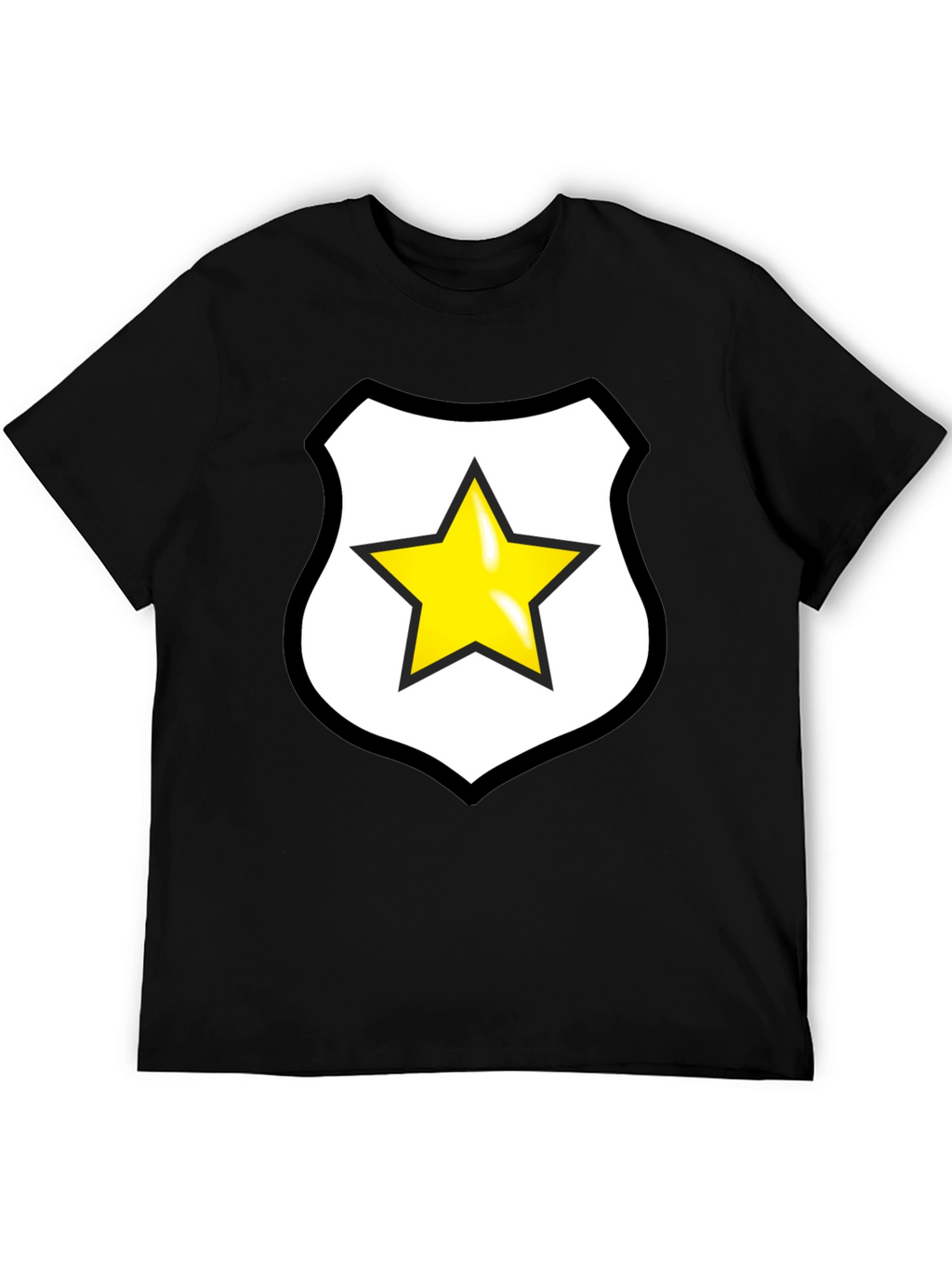 Black T-Shirt with Star Sheriff Badge Graphic