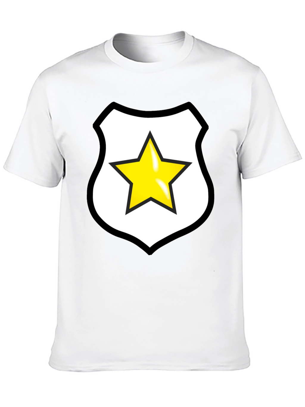 Black T-Shirt with Star Sheriff Badge Graphic