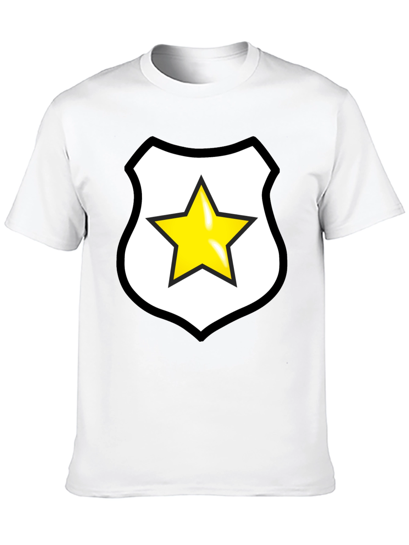 Black T-Shirt with Star Sheriff Badge Graphic