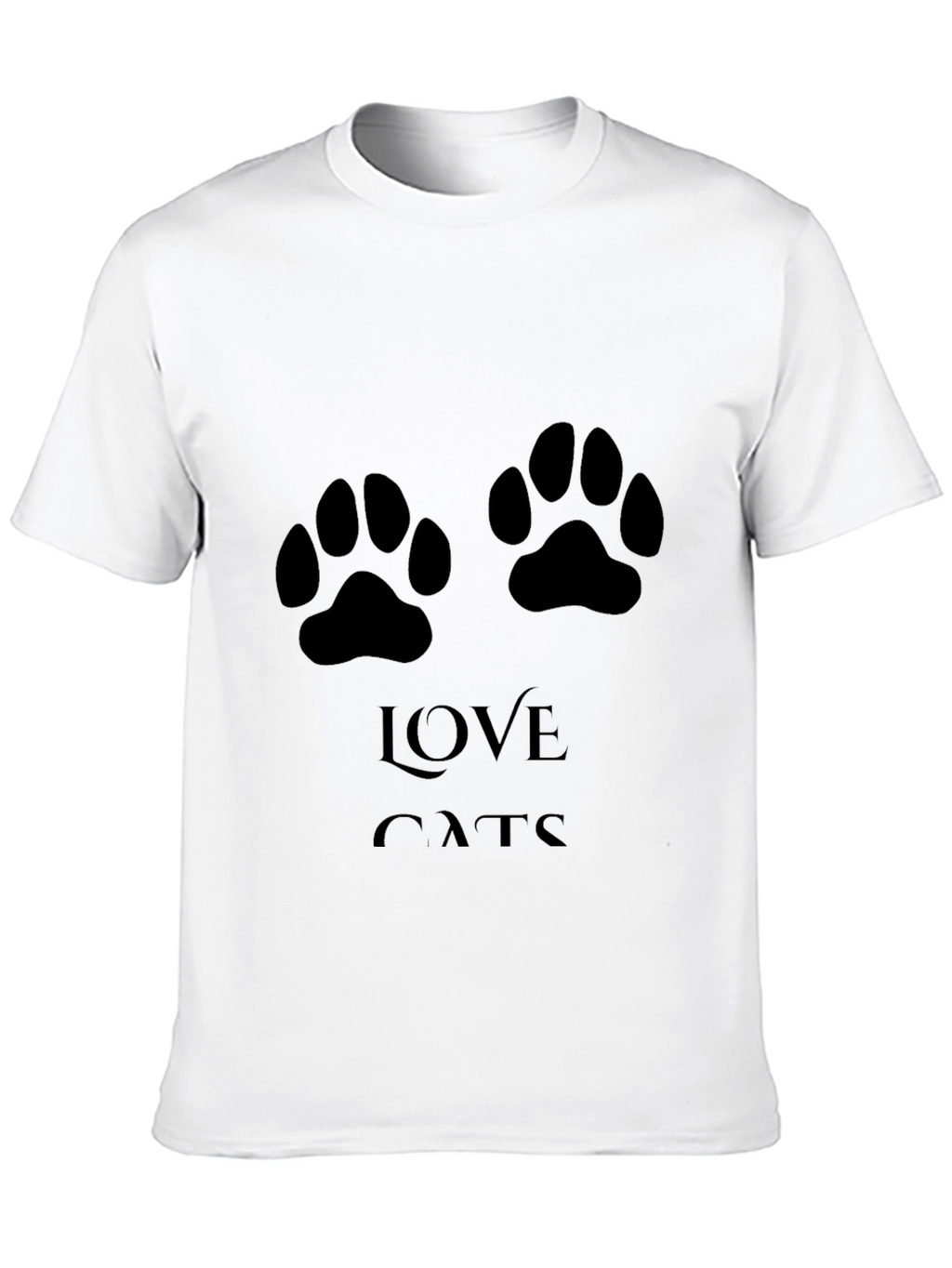 Love Cats T-Shirt - Paw Print Design