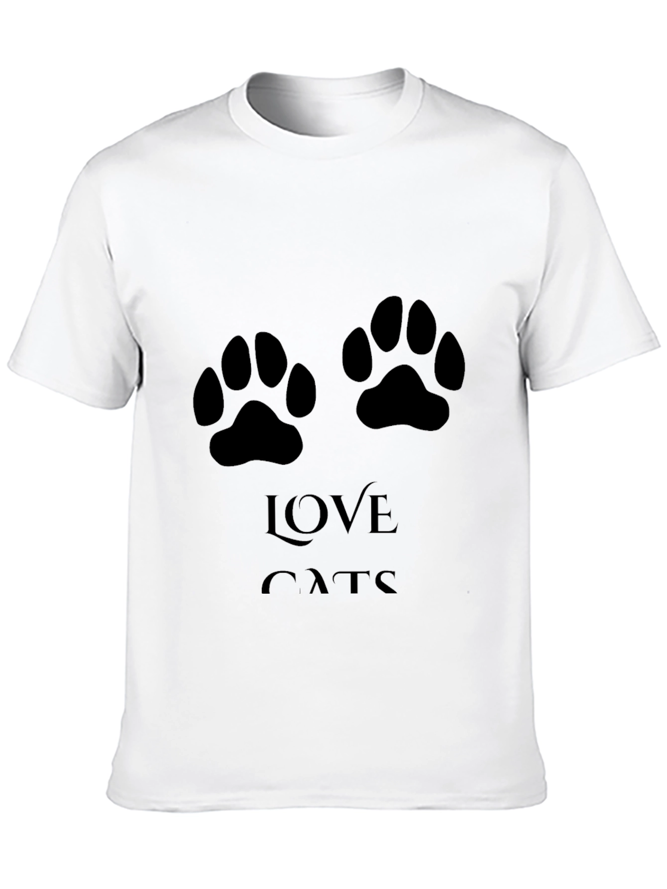 Love Cats T-Shirt - Paw Print Design