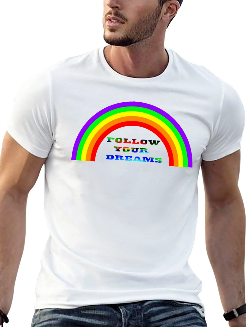Rainbow Follow Your Dreams Graphic Tee