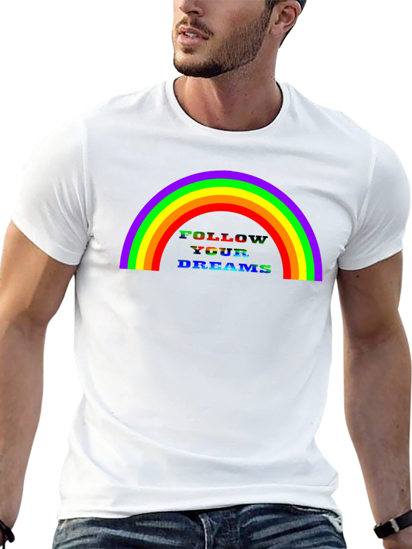 Rainbow Follow Your Dreams Graphic Tee