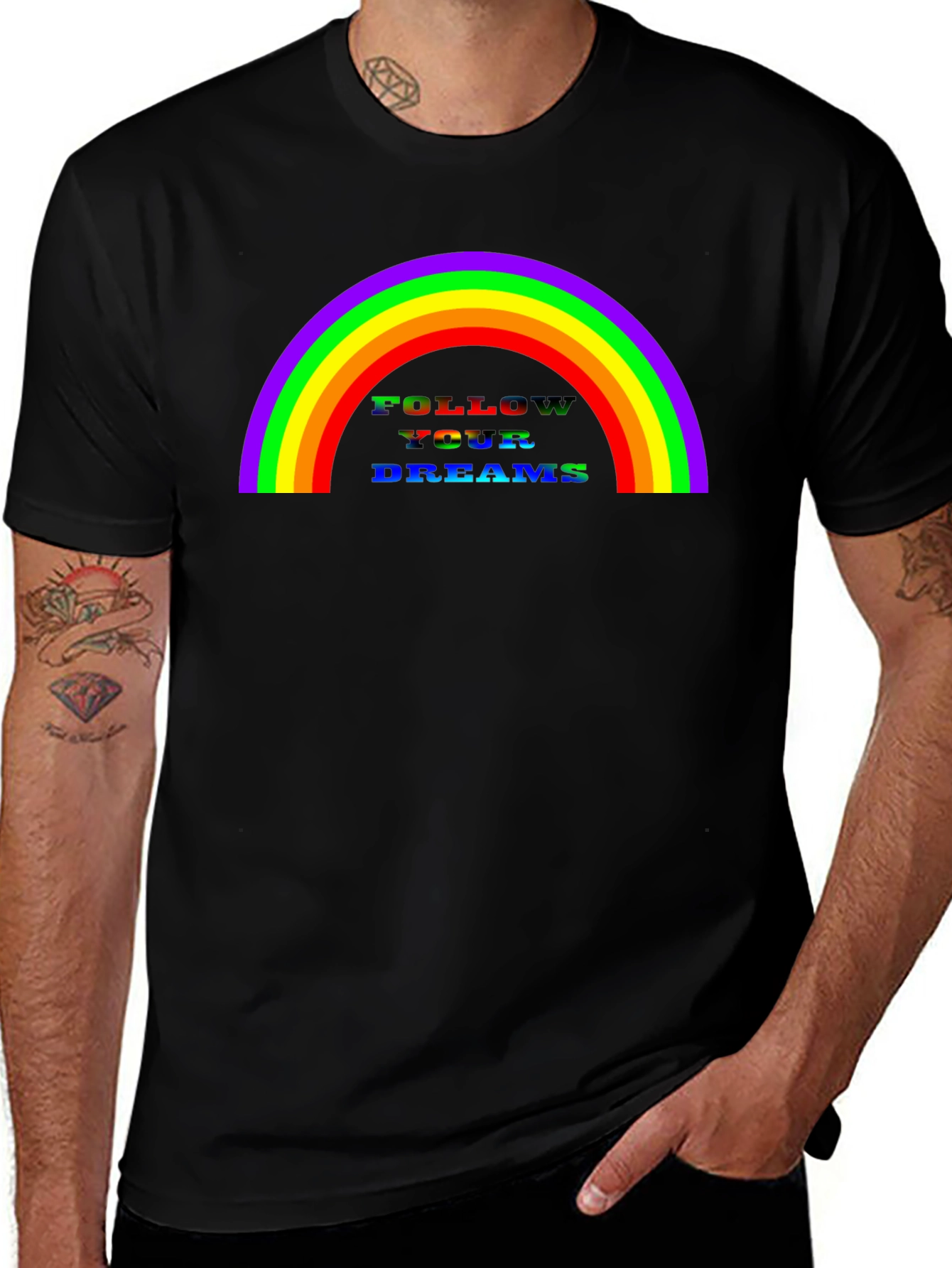 Rainbow Follow Your Dreams Graphic Tee