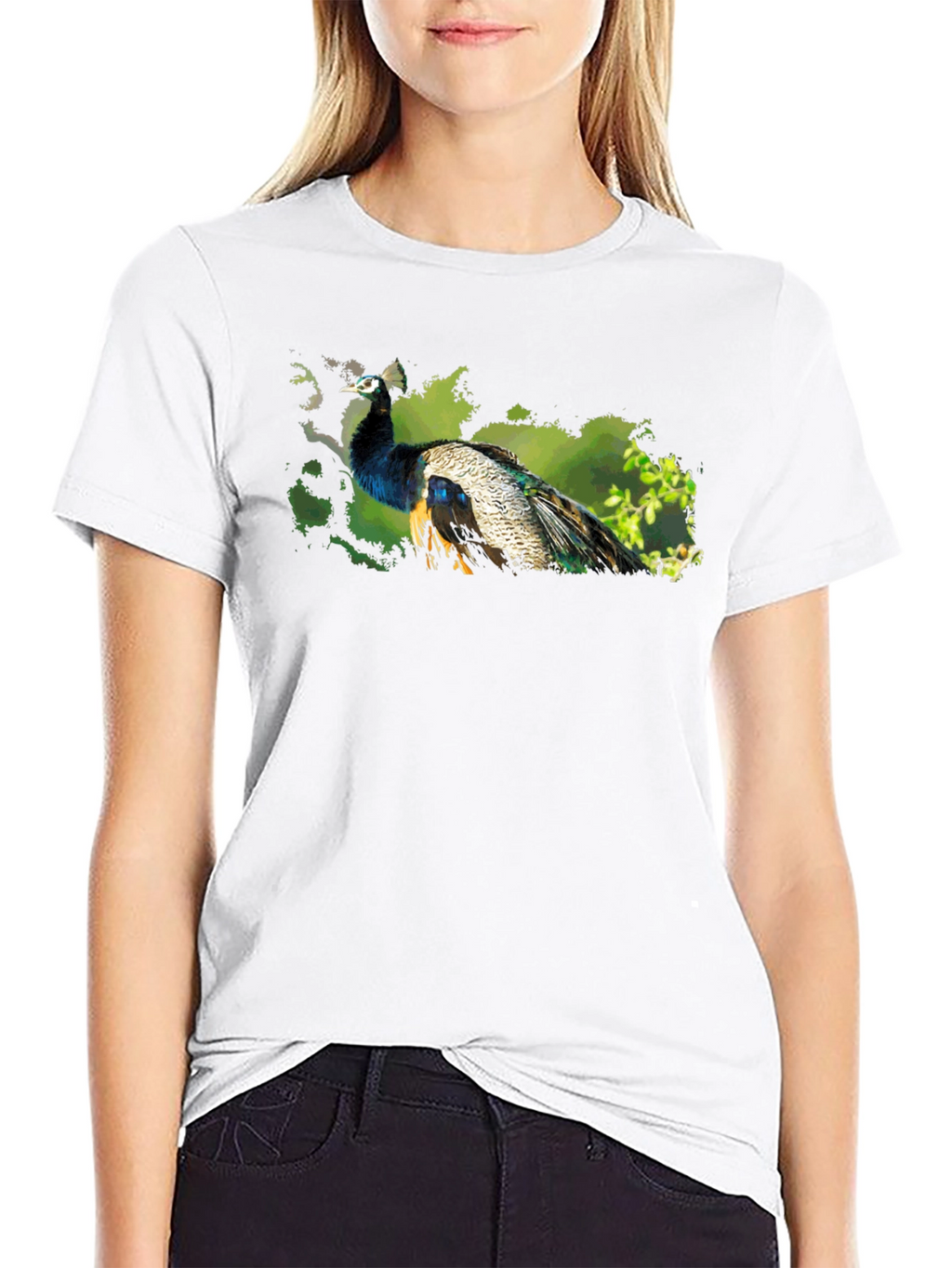 Peacock Graphic Tee - Nature Inspired Design