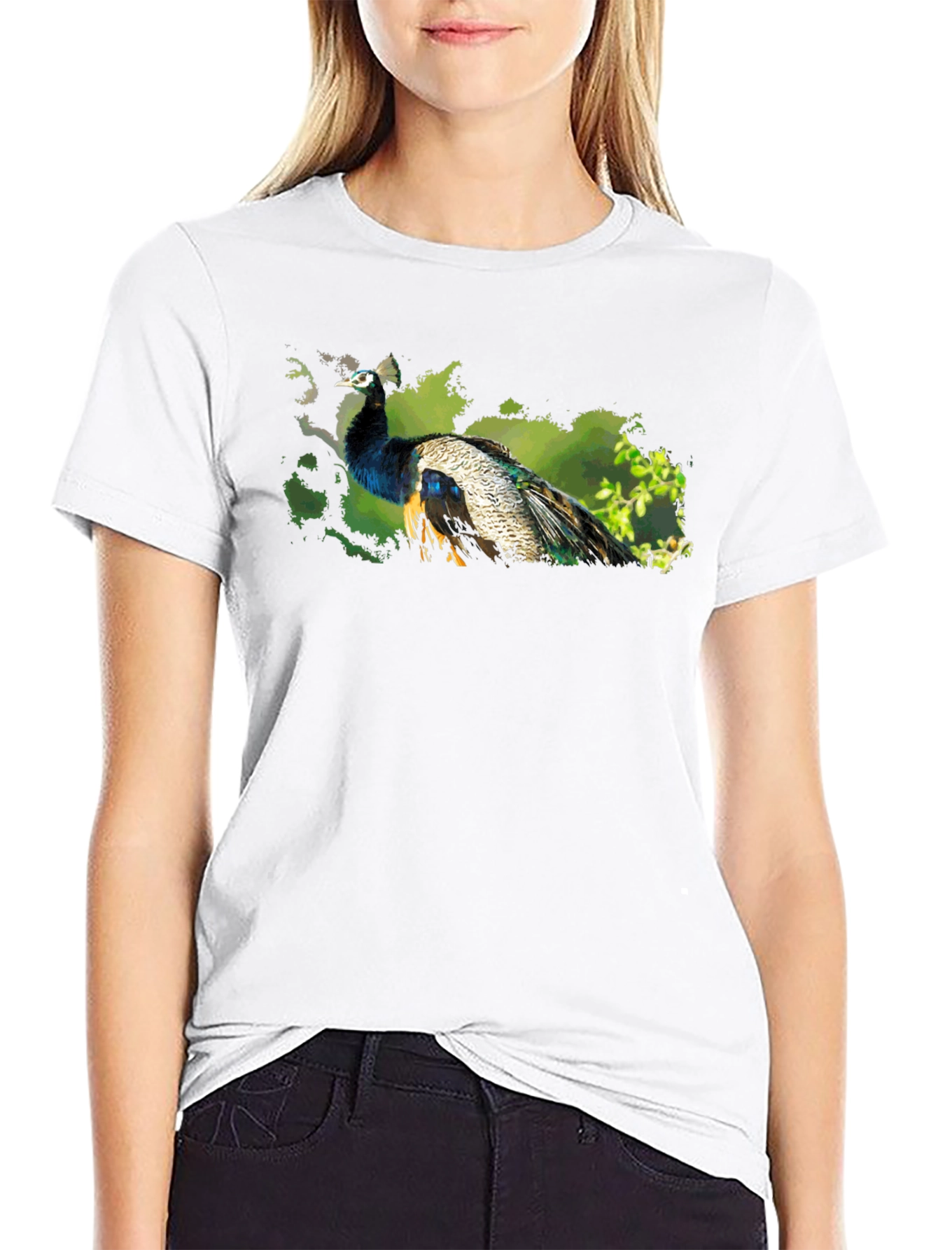 Peacock Graphic Tee - Nature Inspired Design