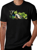 Peacock Graphic Tee - Nature Inspired Design